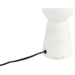 Meridian Furniture Pietra White Genuine Marble Base And Jute Shade Table Lamp