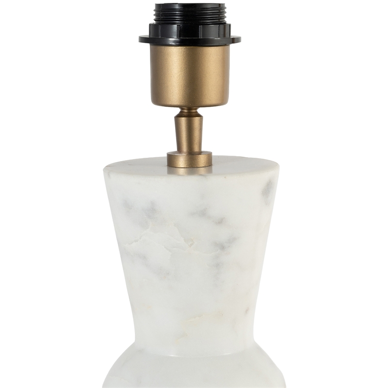 Meridian Furniture Pietra White Genuine Marble Base And Jute Shade Table Lamp