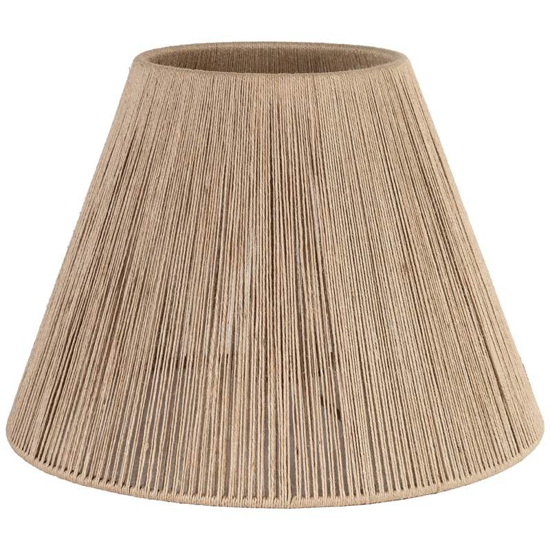 Meridian Furniture Pietra White Genuine Marble Base And Jute Shade Table Lamp