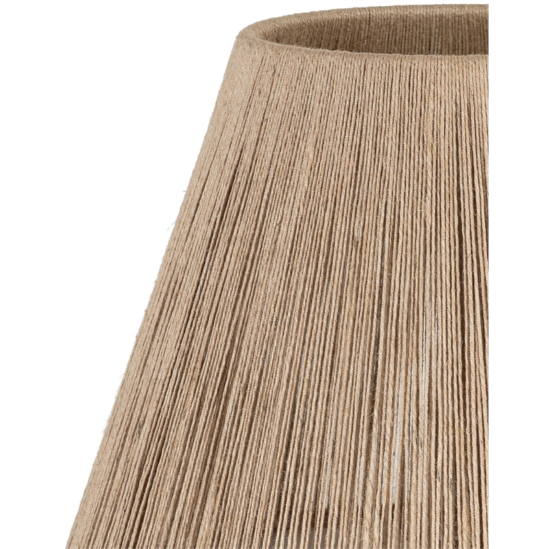 Meridian Furniture Pietra White Genuine Marble Base And Jute Shade Table Lamp