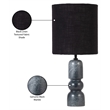 Meridian Furniture Paros Black Genuine Marble Base And Cotton Shade Table Lamp