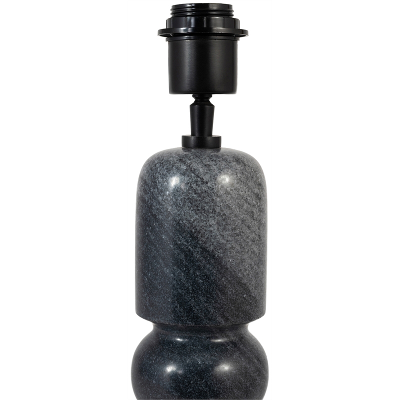 Meridian Furniture Paros Black Genuine Marble Base And Cotton Shade Table Lamp