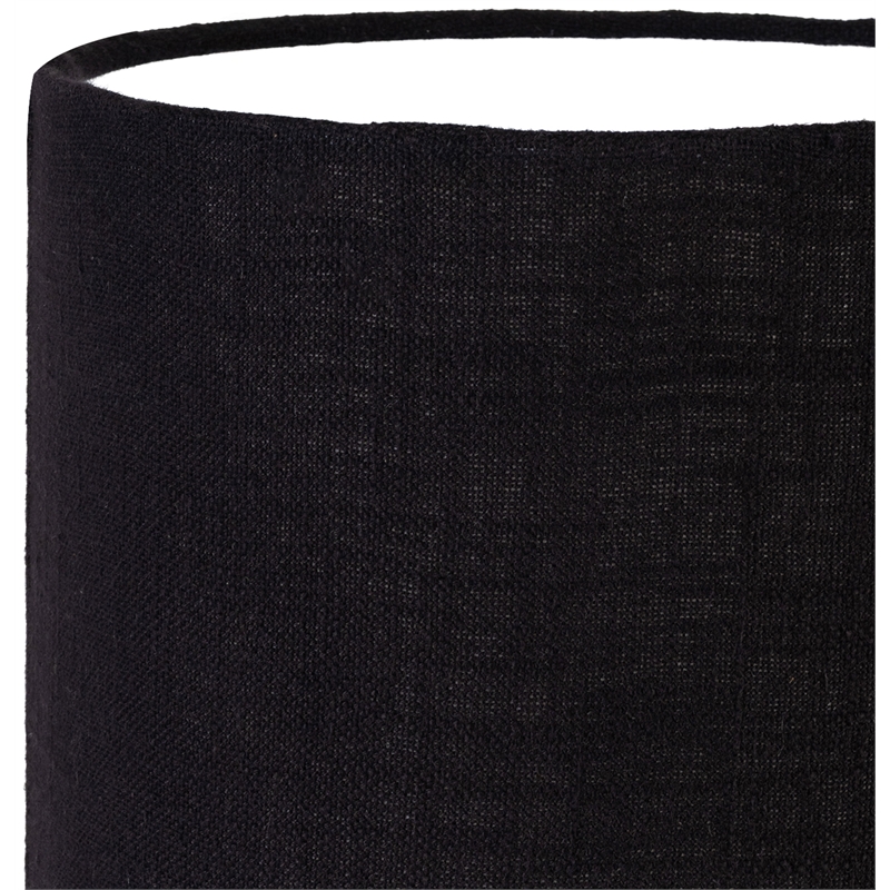 Meridian Furniture Paros Black Genuine Marble Base And Cotton Shade Table Lamp