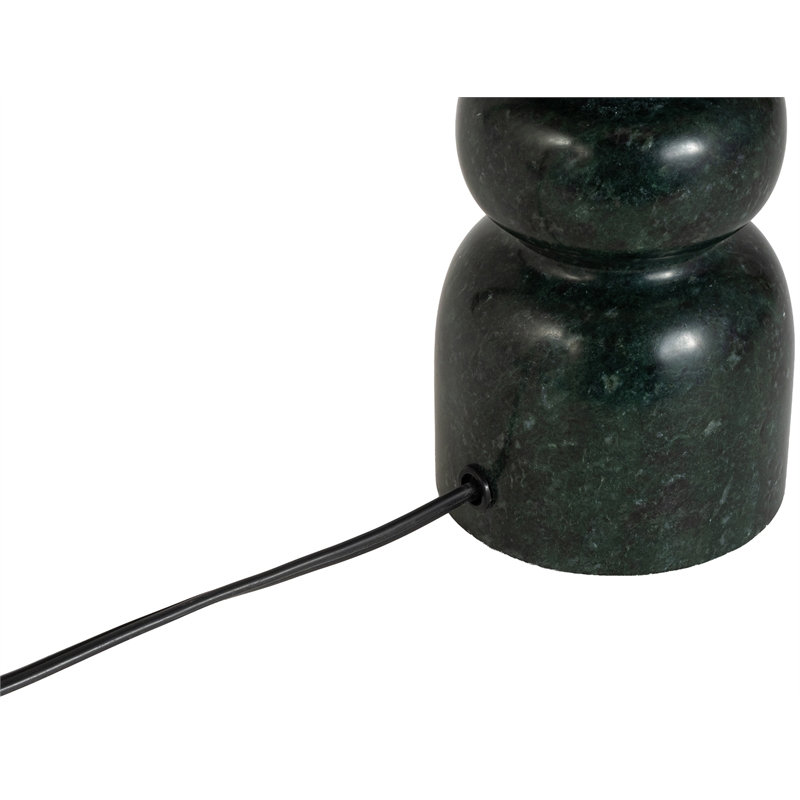 Meridian Furniture Paros Green Genuine Marble Base And Cotton Shade Table Lamp