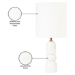 Meridian Furniture Paros White Genuine Marble Base And Cotton Shade Table Lamp
