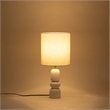 Meridian Furniture Paros White Genuine Marble Base And Cotton Shade Table Lamp