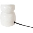 Meridian Furniture Paros White Genuine Marble Base And Cotton Shade Table Lamp