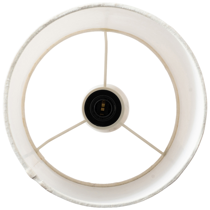 Meridian Furniture Paros White Genuine Marble Base And Cotton Shade Table Lamp