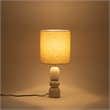 Meridian Furniture Paros Travertine Marble Base And Cotton Shade Table Lamp