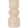 Meridian Furniture Paros Travertine Marble Base And Cotton Shade Table Lamp