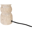 Meridian Furniture Paros Travertine Marble Base And Cotton Shade Table Lamp