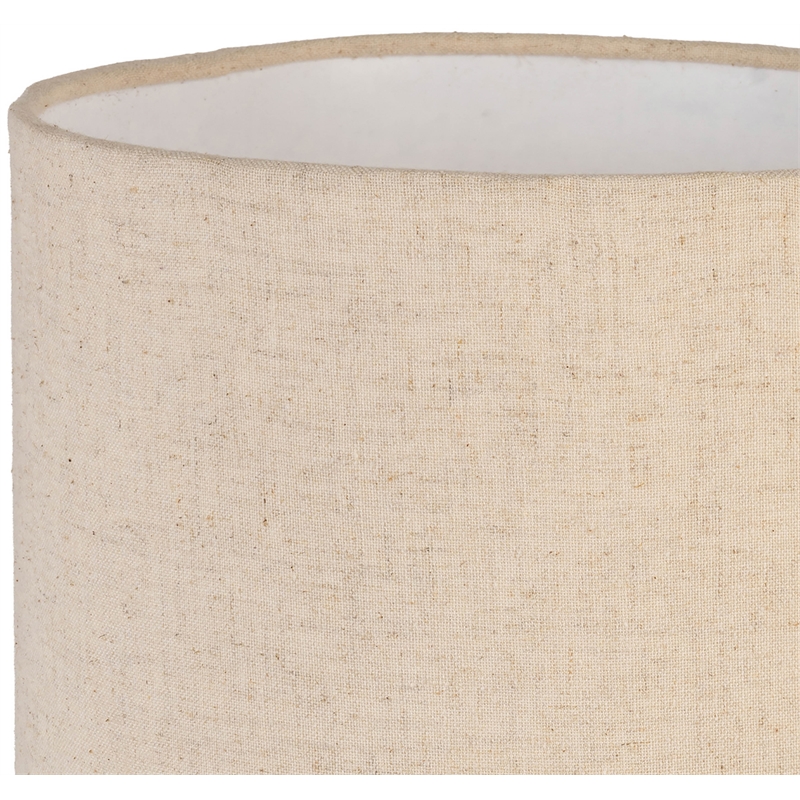 Meridian Furniture Paros Travertine Marble Base And Cotton Shade Table Lamp