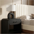 Meridian Furniture Lithos Black Genuine Marble Base And Cotton Shade Table Lamp