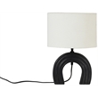 Meridian Furniture Lithos Black Genuine Marble Base And Cotton Shade Table Lamp