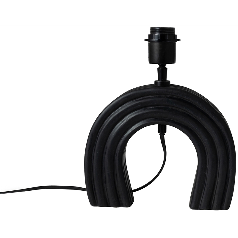 Meridian Furniture Lithos Black Genuine Marble Base And Cotton Shade Table Lamp