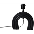 Meridian Furniture Lithos Black Genuine Marble Base And Cotton Shade Table Lamp