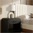 Meridian Furniture Lithos White Genuine Marble Base And Cotton Shade Table Lamp