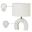 Meridian Furniture Lithos White Genuine Marble Base And Cotton Shade Table Lamp