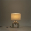 Meridian Furniture Lithos White Genuine Marble Base And Cotton Shade Table Lamp