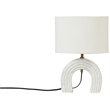Meridian Furniture Lithos White Genuine Marble Base And Cotton Shade Table Lamp