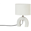 Meridian Furniture Lithos White Genuine Marble Base And Cotton Shade Table Lamp