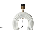 Meridian Furniture Lithos White Genuine Marble Base And Cotton Shade Table Lamp