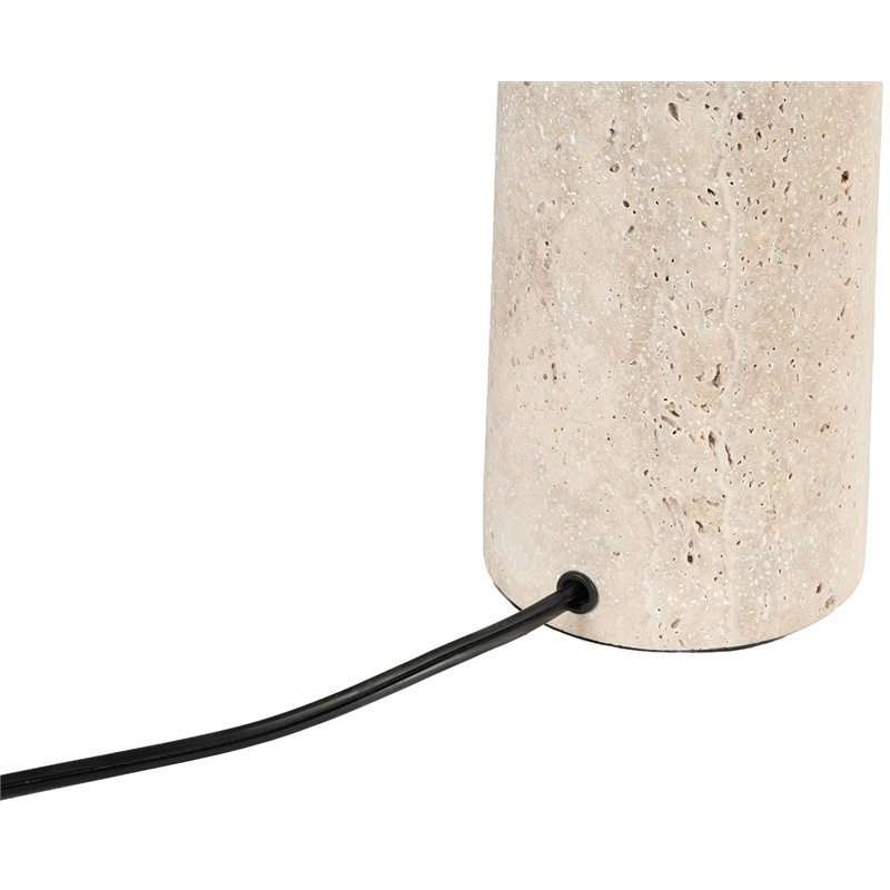 Meridian Furniture Arcadia Travertine Base And Iron Shade Table Lamp