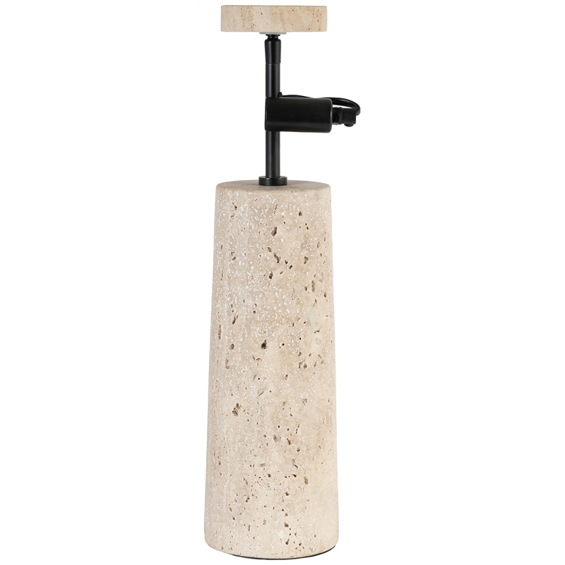 Meridian Furniture Arcadia Travertine Base And Iron Shade Table Lamp