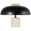 Meridian Furniture Arcadia Travertine Base And Iron Shade Table Lamp