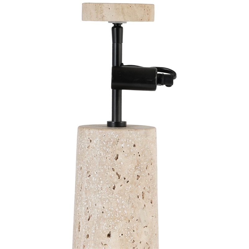 Meridian Furniture Arcadia Travertine Base And Iron Shade Table Lamp