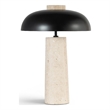 Meridian Furniture Arcadia Travertine Base And Iron Shade Table Lamp