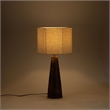 Meridian Furniture Juniper Brown Mango Wood Base And Linen Shade Table Lamp