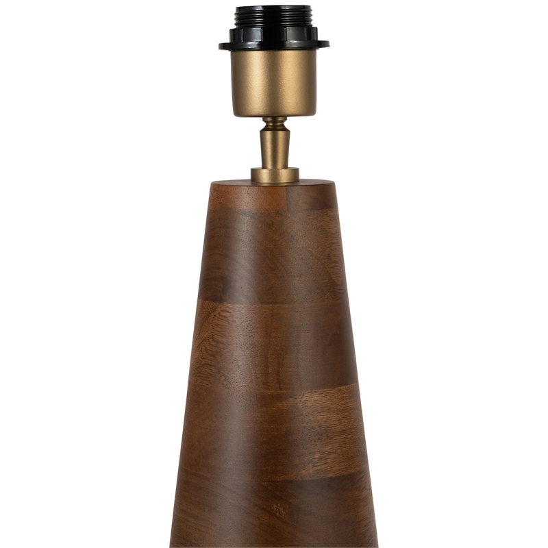 Meridian Furniture Juniper Brown Mango Wood Base And Linen Shade Table Lamp