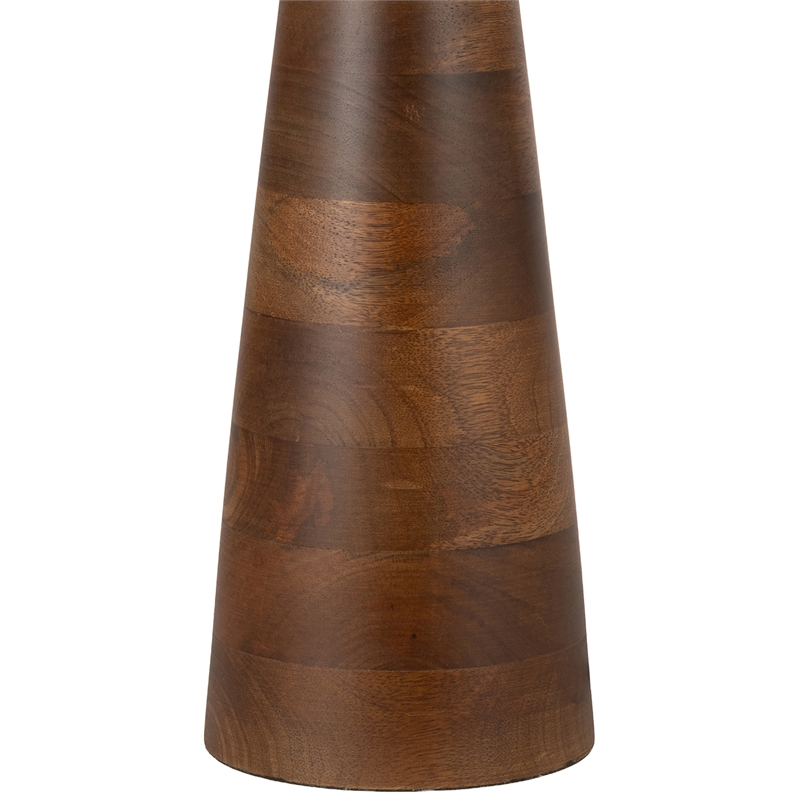 Meridian Furniture Juniper Brown Mango Wood Base And Linen Shade Table Lamp