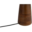 Meridian Furniture Juniper Brown Mango Wood Base And Linen Shade Table Lamp
