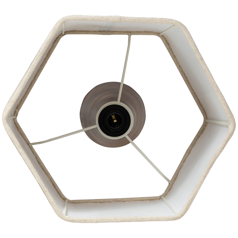 Meridian Furniture Juniper Brown Mango Wood Base And Linen Shade Table Lamp