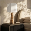 Meridian Furniture Juniper Natural Mango Wood Base And Cotton Shade Table Lamp