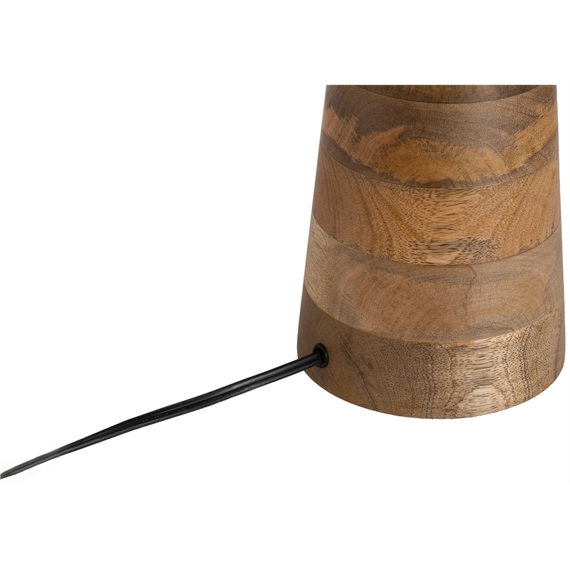 Meridian Furniture Juniper Natural Mango Wood Base And Cotton Shade Table Lamp