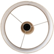 Meridian Furniture Orenda Travertine/ Mango Wood Base And Linen Shade Table Lamp