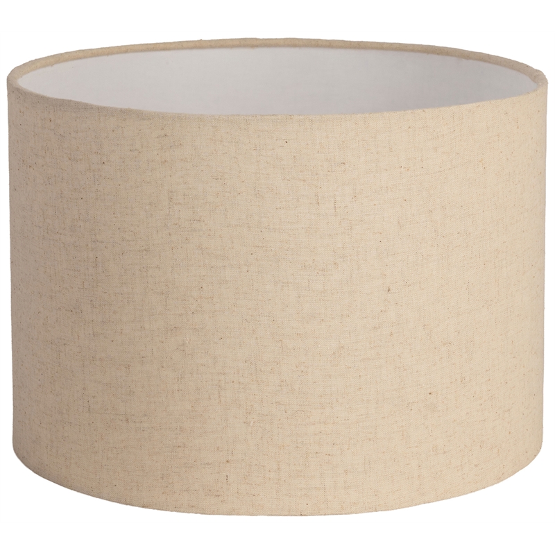 Meridian Furniture Orenda Travertine/ Mango Wood Base And Linen Shade Table Lamp