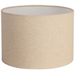 Meridian Furniture Orenda Travertine/ Mango Wood Base And Linen Shade Table Lamp