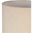 Meridian Furniture Orenda Travertine/ Mango Wood Base And Linen Shade Table Lamp