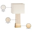 Meridian Furniture Vellara Travertine Base And Linen Shade Table Lamp