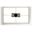 Meridian Furniture Vellara Grey Travertine Base And Linen Shade Table Lamp