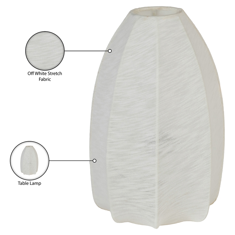 Meridian Furniture Lumaire Off White Stretch Fabric Table Lamp