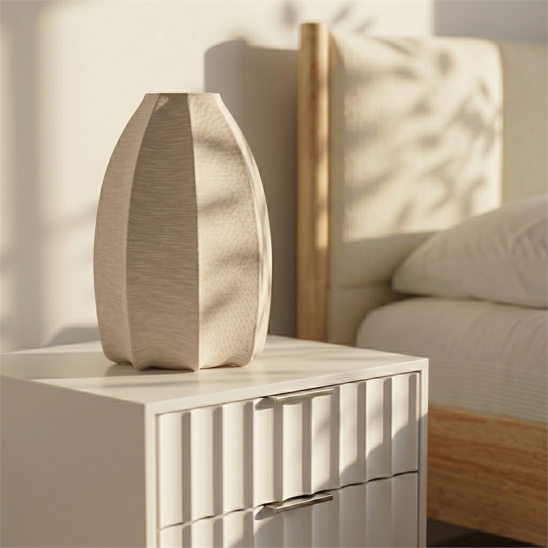 Meridian Furniture Lumaire Taupe Stretch Fabric Table Lamp