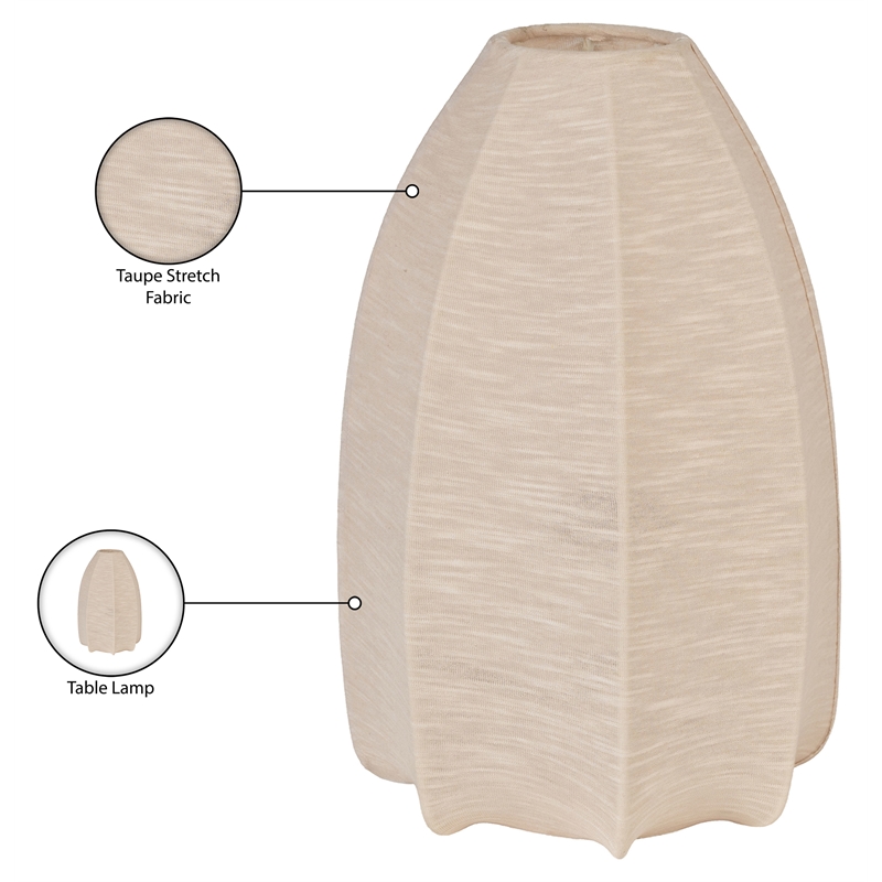 Meridian Furniture Lumaire Taupe Stretch Fabric Table Lamp