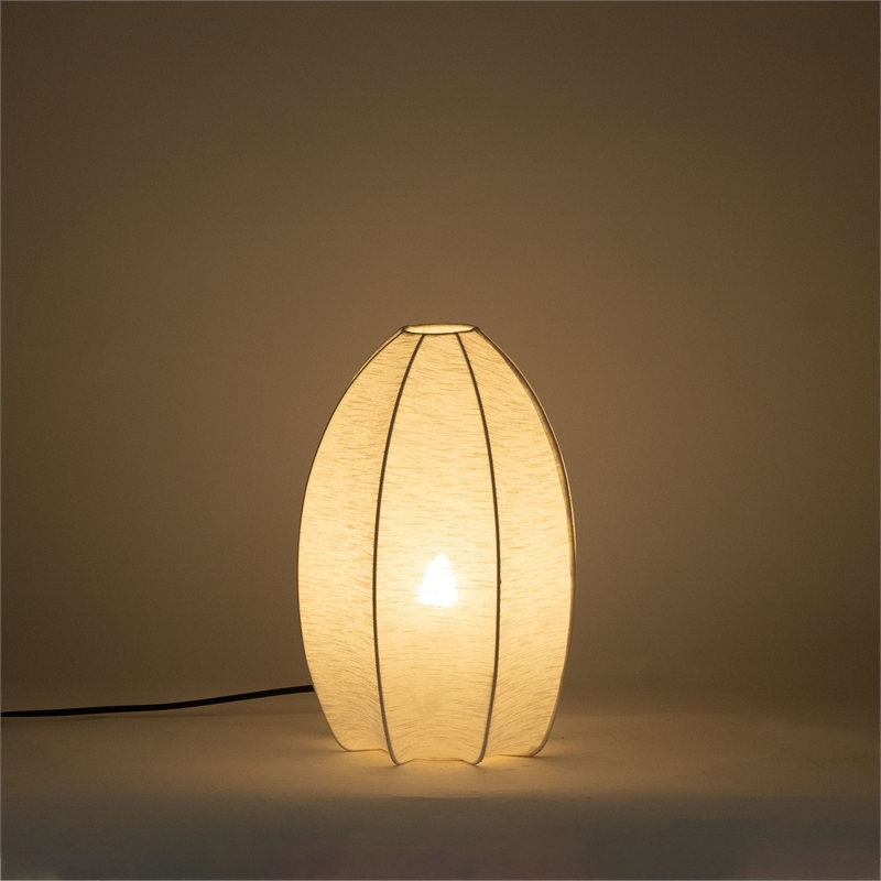 Meridian Furniture Lumaire Off White Stretch Fabric Table Lamp