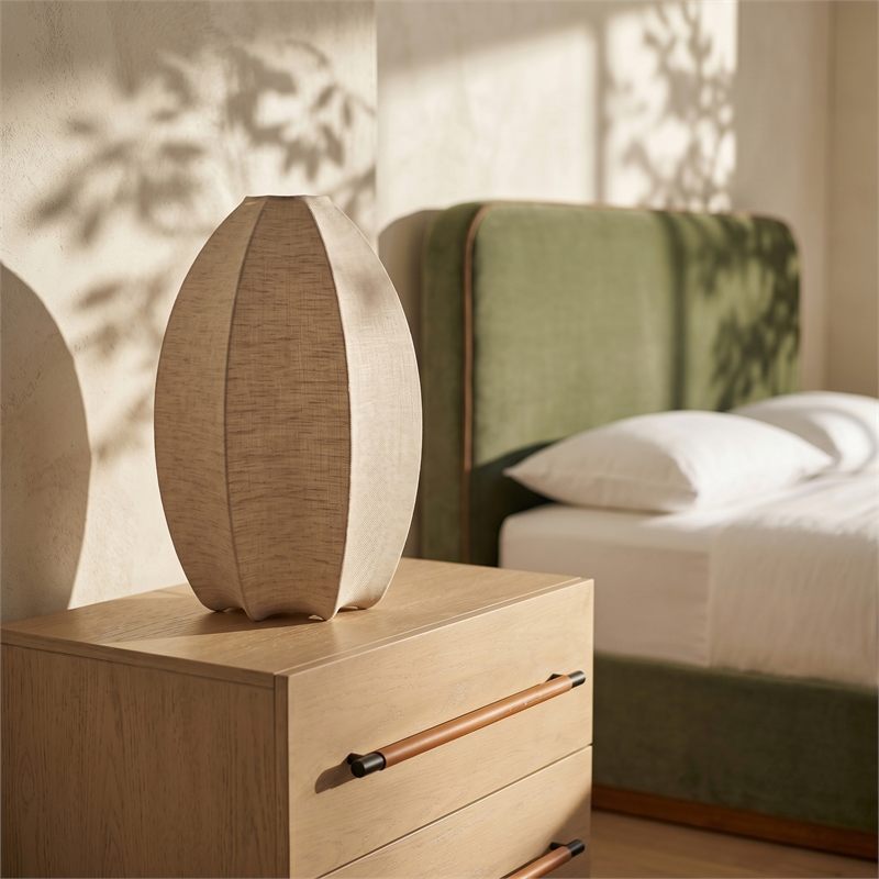 Meridian Furniture Lumaire Taupe Stretch Fabric Table Lamp