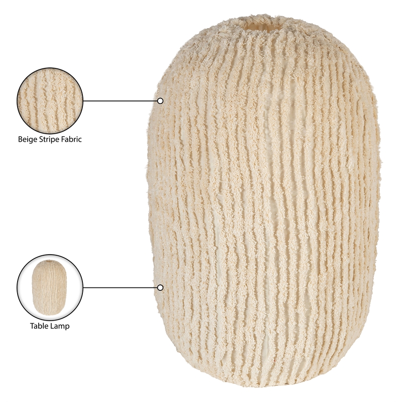 Meridian Furniture Aurello Beige Fabric Table Lamp